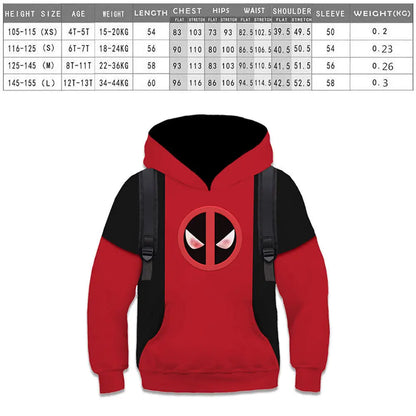 Hot Deadpool Woerine 3D Anime Jumpsuit Cosplay Christmas Kid Bodysuit