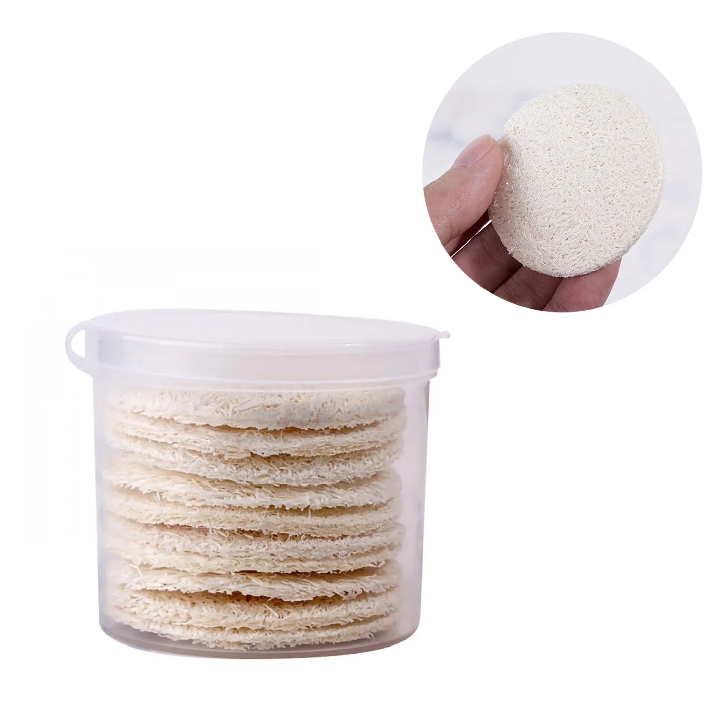 10Pcs Natural Luffa Facial Cleansing Pads