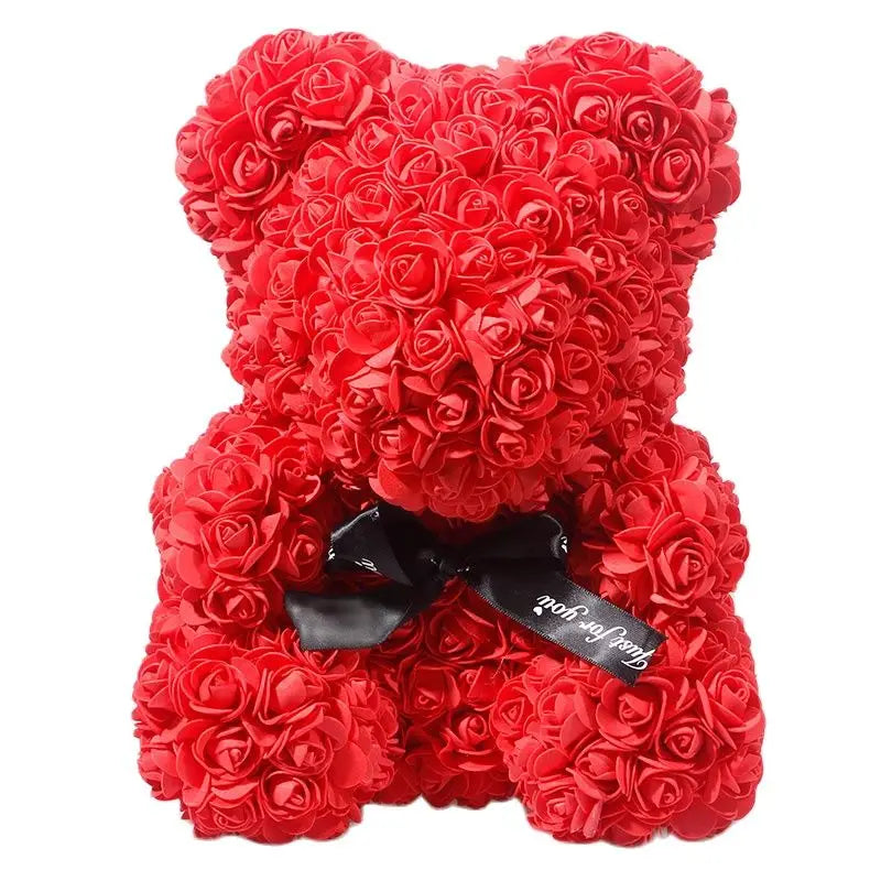 40/25cm Blue Rose Bear Heart Artificial Flower Rose Teddy Bear For Women Valentine's Wedding Birthday Christmas Gift