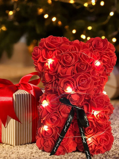 Mothers Day Mom Gifts Girlfriend Birthday Gifts Women Rose Teddy Bear Artificial Flower Anniversary Valentines Day Birthday Gift