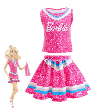 Shiny Toddler Little Girls Barbie Cosplay Costume Girls Barbie Birthday Party Dress Little Girls Fancy Halloween Dress Up