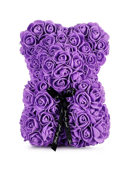 Artificial Rose Teddy Bear Rose Flowers Home Decor Valentine's Day Wedding Decora Anniversary 2024 Happy New Year(without box）