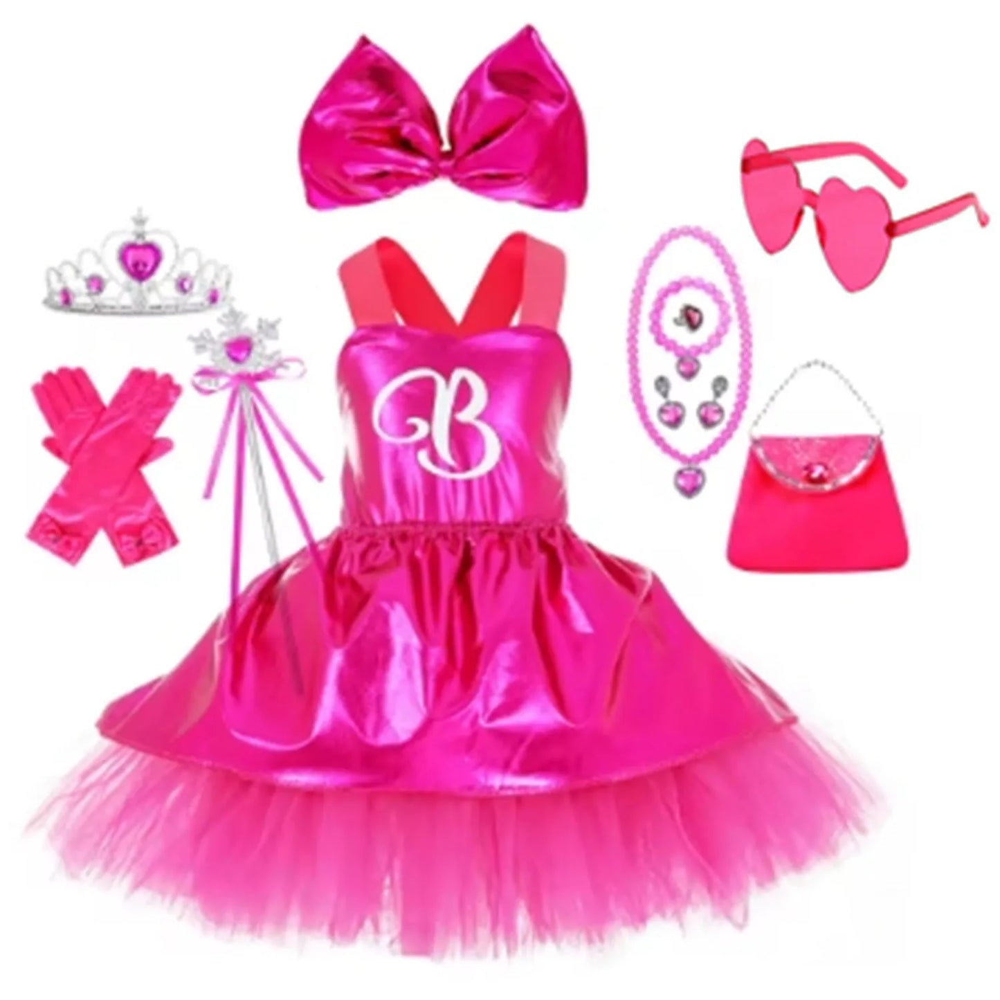 Shiny Toddler Little Girls Barbie Cosplay Costume Girls Barbie Birthday Party Dress Little Girls Fancy Halloween Dress Up