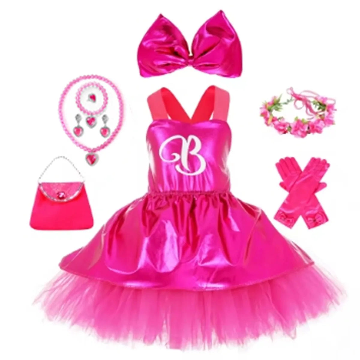 Shiny Toddler Little Girls Barbie Cosplay Costume Girls Barbie Birthday Party Dress Little Girls Fancy Halloween Dress Up