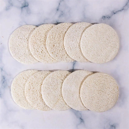 10Pcs Natural Luffa Facial Cleansing Pads