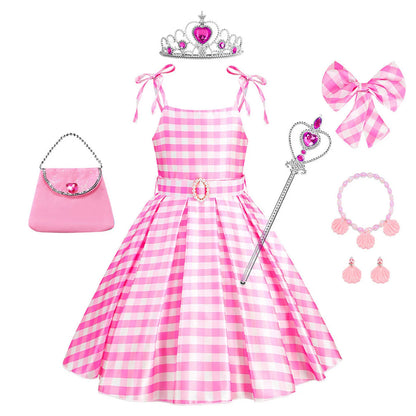 Shiny Toddler Little Girls Barbie Cosplay Costume Girls Barbie Birthday Party Dress Little Girls Fancy Halloween Dress Up