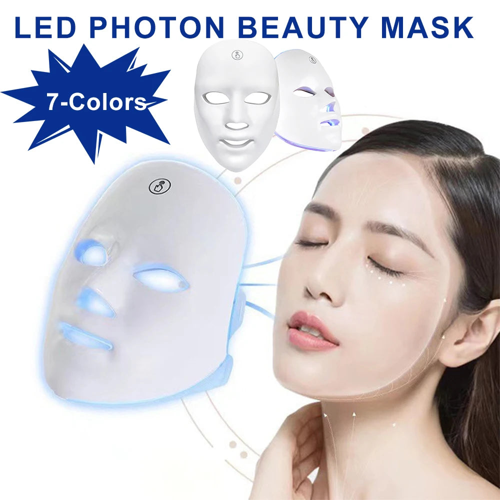 Advanced Photon Flexible Mask 7 Color LED Photon Beauty Mask Repair Damaged Skin Home Face Beauty Instrument Spots Acne Removing