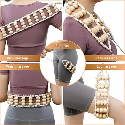 Wood Back Massage Roller Rope Tool