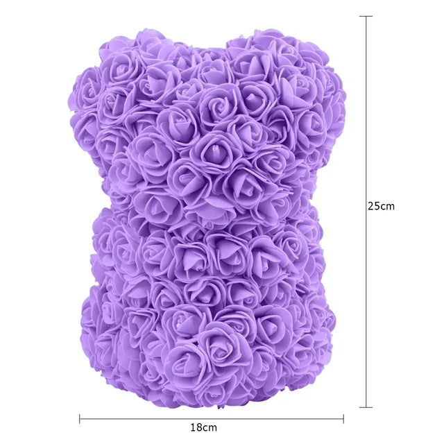 24CM Teddy Rose Bear Artificial Flower Rose of Bear Christmas Decoration for Home Valentines Women Gifts Support Dropshipping