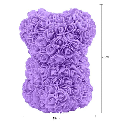 24CM Teddy Rose Bear Artificial Flower Rose of Bear Christmas Decoration for Home Valentines Women Gifts Support Dropshipping