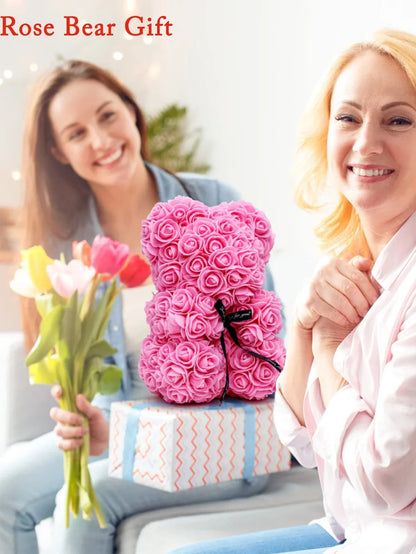 Mothers Day Mom Gifts Girlfriend Birthday Gifts Women Rose Teddy Bear Artificial Flower Anniversary Valentines Day Birthday Gift