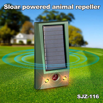 Solar Ultrasonic Garden Dog Cat Fox Pest Scarer Deterrent Repeller UK