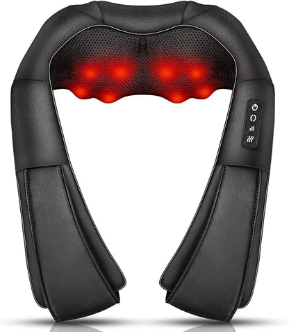 Electric Shiatsu Back Neck Shoulder Massager With Heat Kneading Body Car Home UK