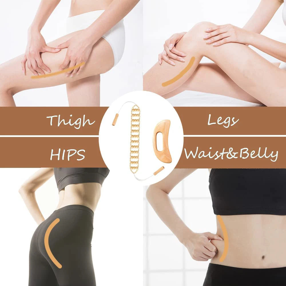Wood Back Massage Roller Rope Tool