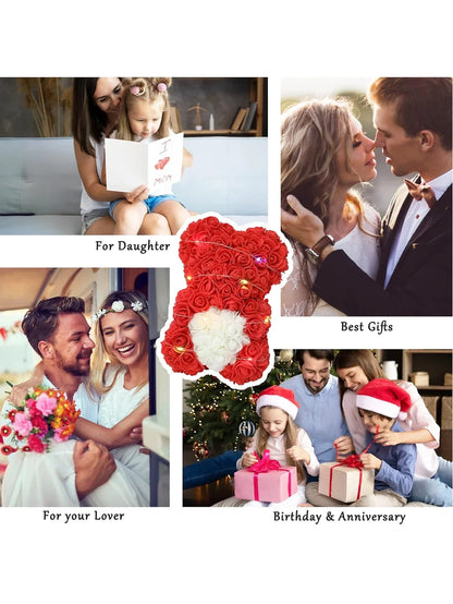 Mothers Day Mom Gifts Girlfriend Birthday Gifts Women Rose Teddy Bear Artificial Flower Anniversary Valentines Day Birthday Gift