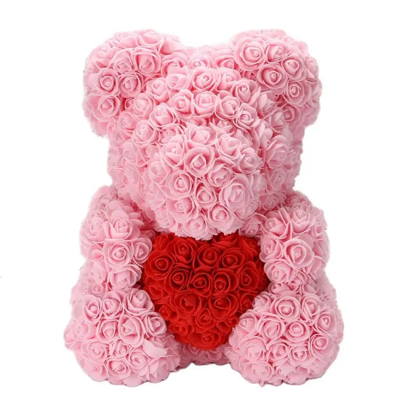 40/25cm Blue Rose Bear Heart Artificial Flower Rose Teddy Bear For Women Valentine's Wedding Birthday Christmas Gift