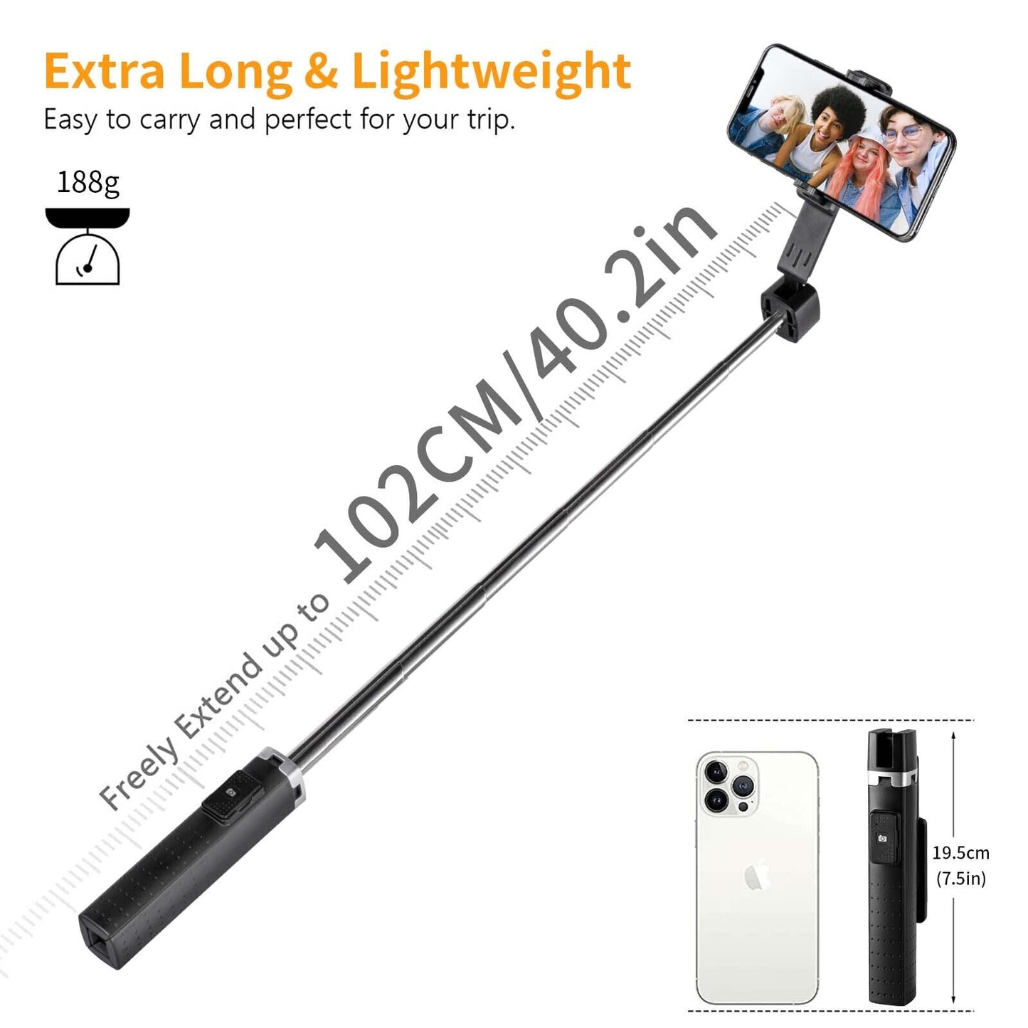 Selfie Stick Bluetooth Remote Phone Holder Tripod Stand For  Universal