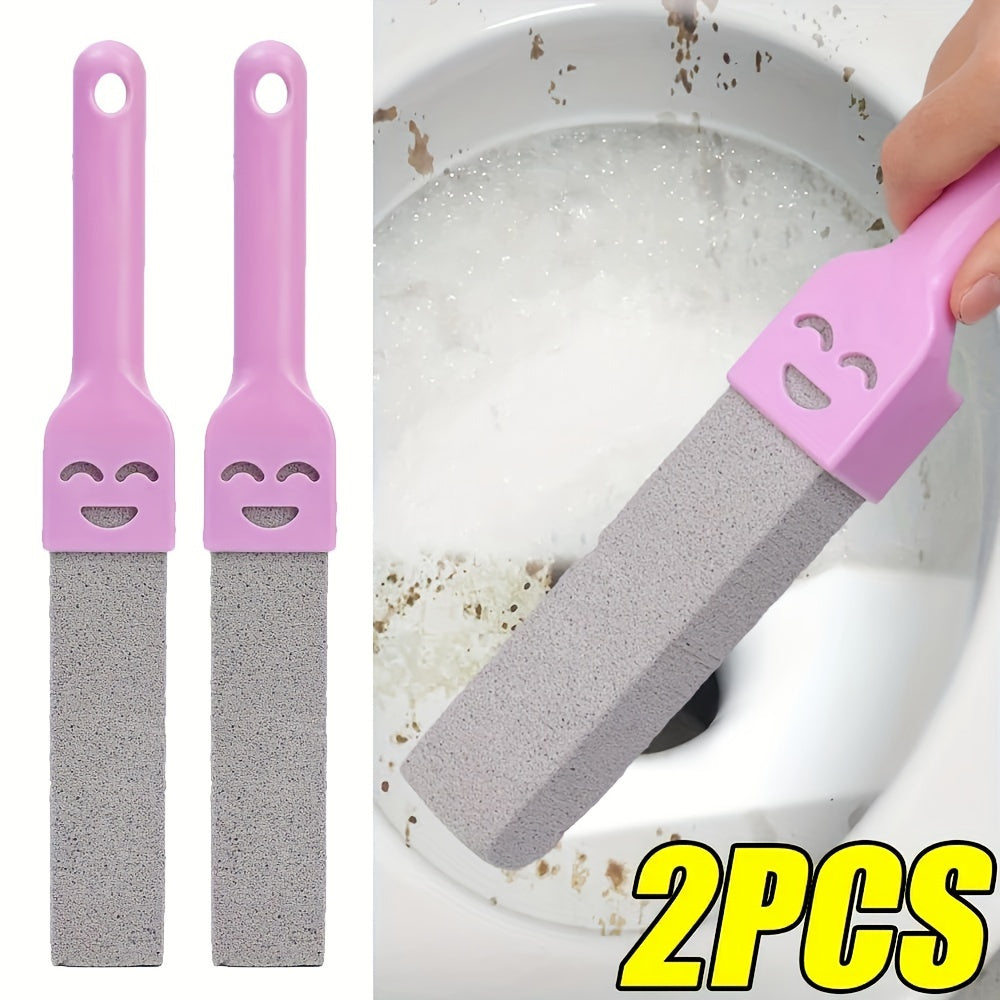 2PCS Pumice Stone Toilet Bowl Cleaning Brush with Sink Tile Bathtub Limescale Stain Washing Wand