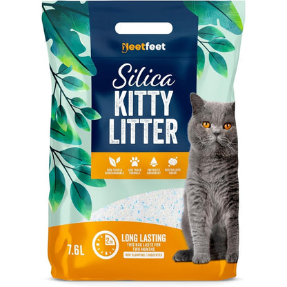 Natural Silica Cat Litter Crystals Cat Kitten Litter Pure Gel Ultra Absorbent Effective Odour Control No Dust Ultra Hygienic Biodegradable ECO Friendly