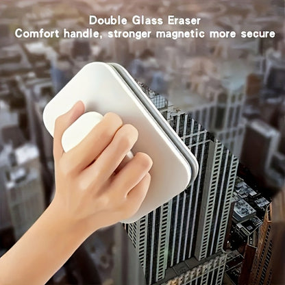 Magnetic Double-Sided Window Cleaner with Strong Magnets - High-Rise Glass Cleaning Tool, Handheld ABS Safety Accessory, Anti-Pinch Design with Safety Rope, Fits 3-10mm Thickness - Free shipping for orders over 35 pounds