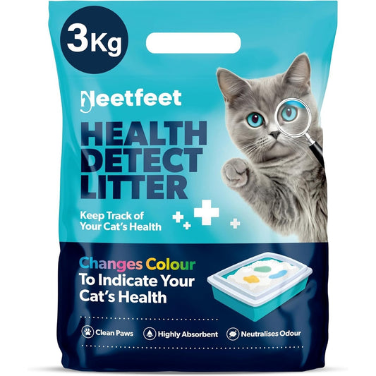 Health Cat Litter 3KG, Silica Cat Litter with 5-Color Health Indicator Long-Lasting with Color Changing Silica Gel Crystals, Super Absorbent Odor Control, Non Clumping