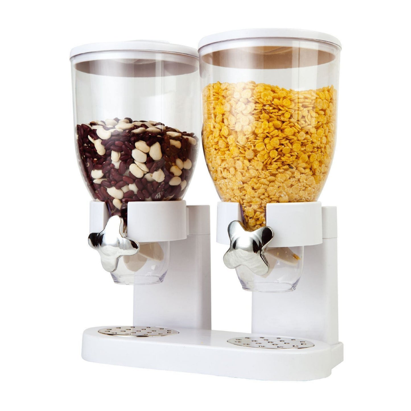 Cereal Dispenser Breakfast Flour Rice Dry Food Pasta Storage Double Container Easy Storage Home Use