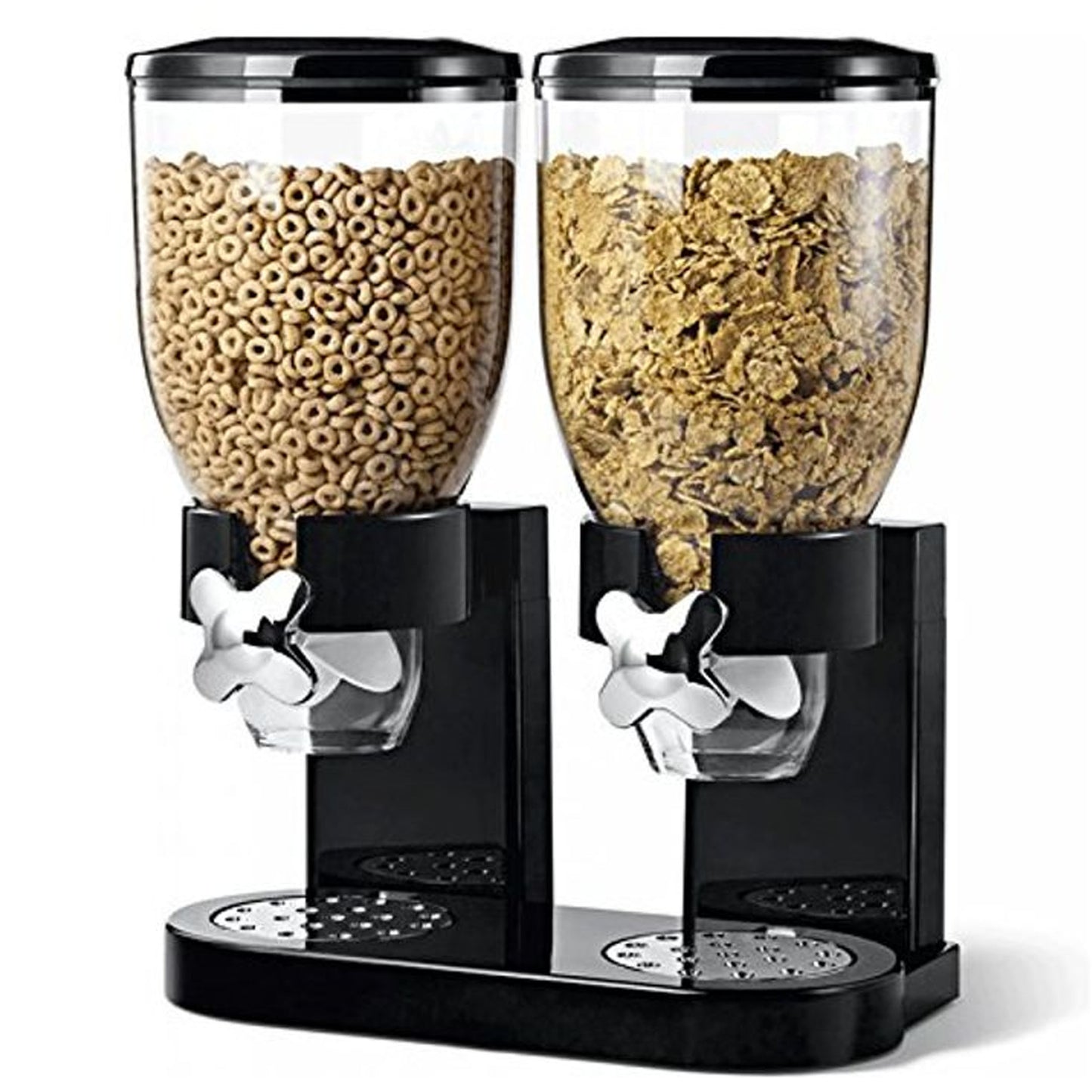 Cereal Dispenser Breakfast Flour Rice Dry Food Pasta Storage Double Container Easy Storage Home Use