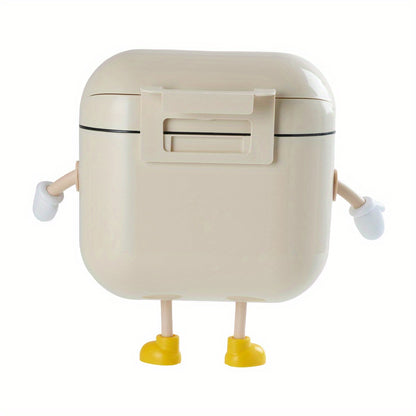 Cute Cartoon Character Wall-Mounted Trash Can with Lid, 9L/12L Plastic Rectangular Garbage Bin for Kitchen and Bathroom, No Electricity Needed, Kitchen Trash Solution|Cartoon Character Bin|Easyinstall Bin