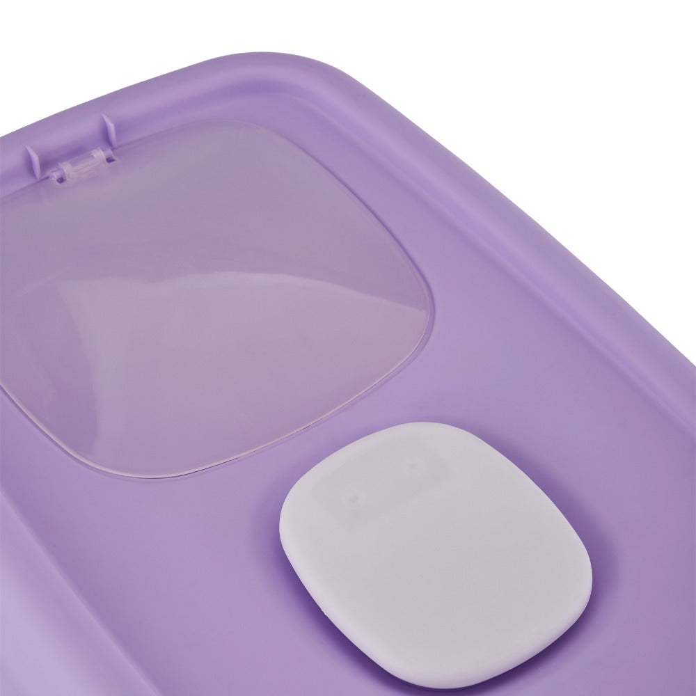 Large Top Out Cat Litter Box, Spacious with Two Cat Exits, Large Cat Litter Box with Scoop and 2 Bowl, Cat Litter Tray with Sterilization Function, Odor Prevention, Splash Prevention, Cat Toilet, Easy To Clean, Purple