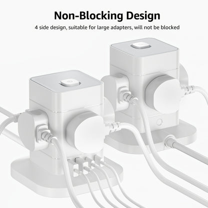 5M/3M/2M/1.5M Cube Extension Lead With USB Slots, 4AC+4USB 1.5M, 8AC+4USB 3M/5M, 12AC+4USB 2M/5M Hotimy Multi Plug Extension Socket With 2 USB C And 2 USB A, 13A 3250W Power Strip With Switch Extension Cords For Desk Home Off