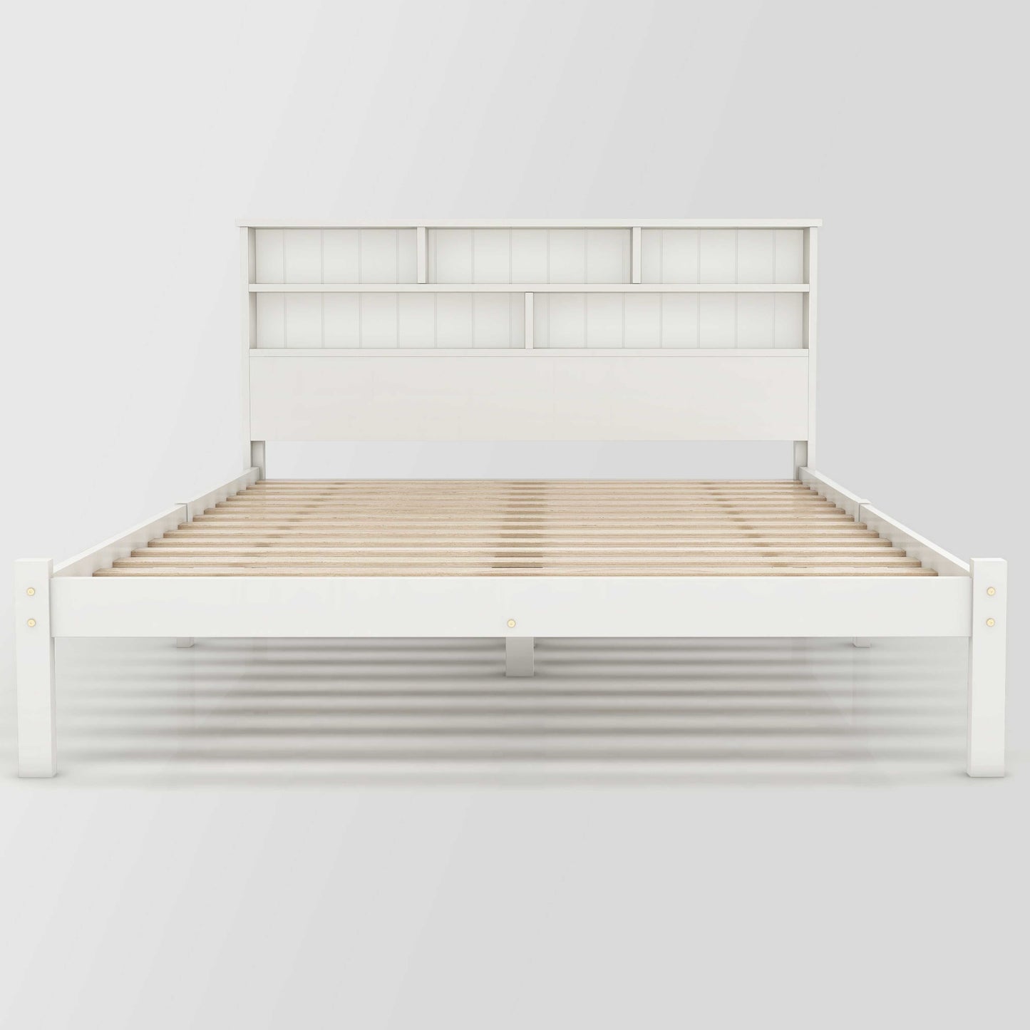 BTM UK New TV 4ft6 single Bed （90*190cm）Double (135 x 190 cm) Bed with Shelves, White Wooden Storage Bed, Underbed Drawer dusk bed