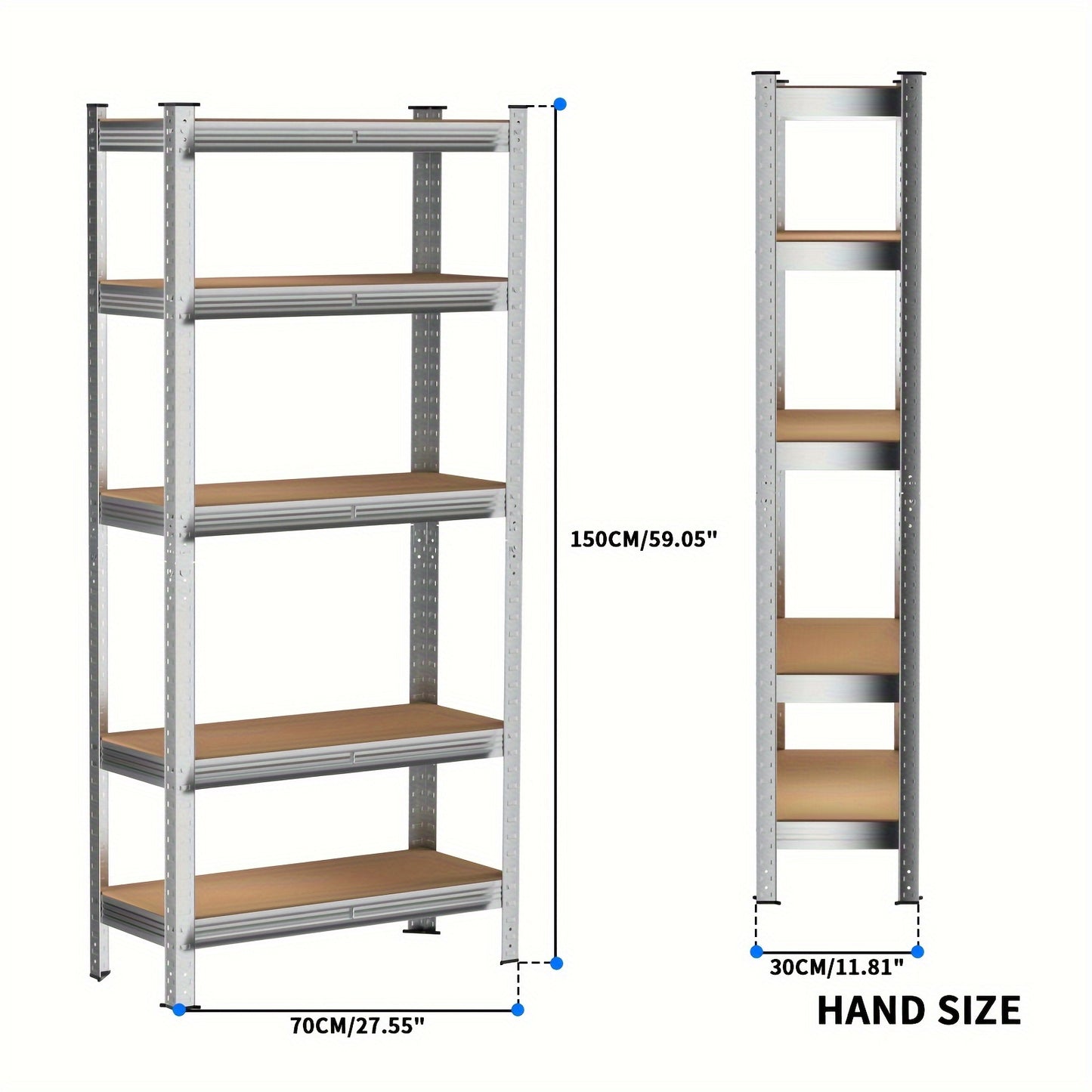 DayPlus 5-Tier Heavy Duty Metal Shelving Unit, Boltless Design, Galvanized Multipurpose Storage Shelves for Garage, Workshop, Kitchen, Bathroom, Warehouse - 175KG Per Shelf, 875KG Total Capacity, Utility Racks