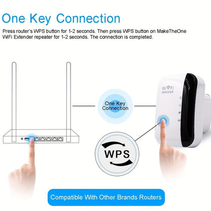 WiFi Signal Extender Range Repeater Booster 300Mbps Internet Amplifier UK Plug