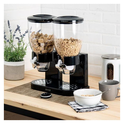 Cereal Dispenser Breakfast Flour Rice Dry Food Pasta Storage Double Container Easy Storage Home Use