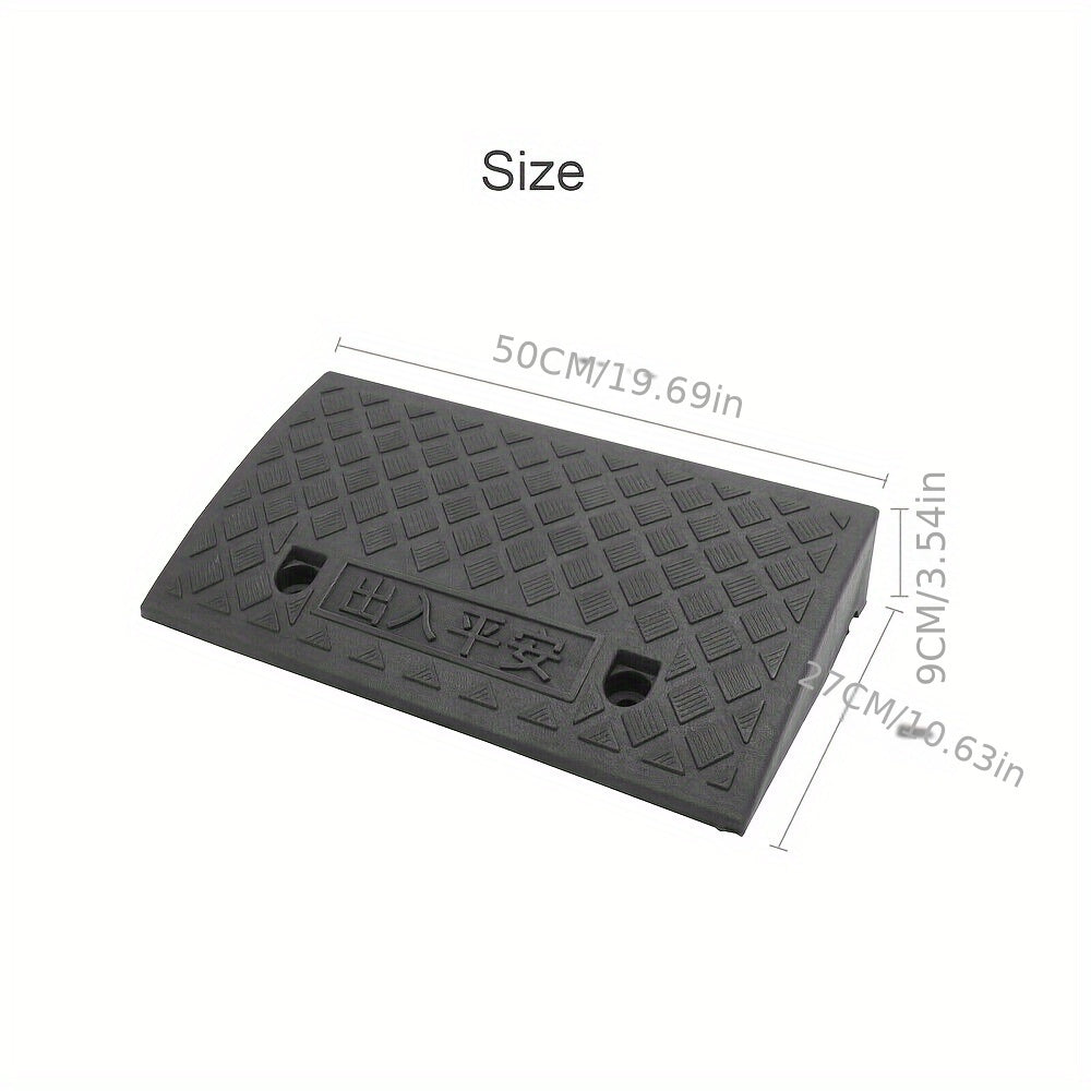 2pcs Vehicle Ramp Threshold - Portable Black Rubber Curb for Cars & Wheelchairs, Ideal for Garage Entrances