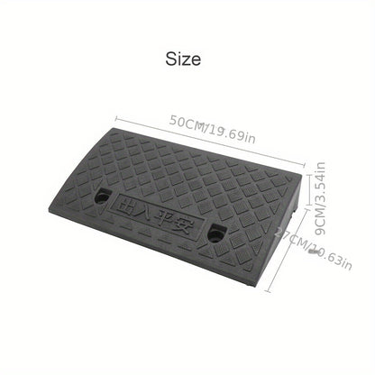 2pcs Vehicle Ramp Threshold - Portable Black Rubber Curb for Cars & Wheelchairs, Ideal for Garage Entrances