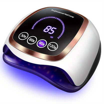 UV LED Nail Lamp with 42 LED Beads, Gel Polishing Nail Dryer with LCD Display, Auto Sensor and 4 Timer Settings, Professional Gel Curing Lamp Gel Polishing Lamp for Salon and Home Use