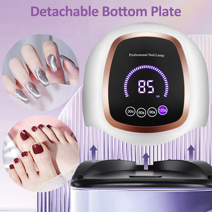 UV LED Nail Lamp with 42 LED Beads, Gel Polishing Nail Dryer with LCD Display, Auto Sensor and 4 Timer Settings, Professional Gel Curing Lamp Gel Polishing Lamp for Salon and Home Use