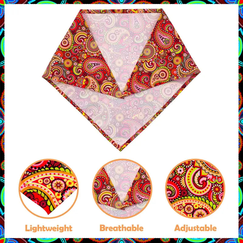 JpGdn 10pcs Pack Large Dog Bandanas Paisley Pattern Triangle Scarf for Medium Dogs Cats Rabbits Soft Bibs Washable Pet