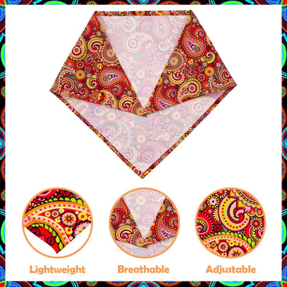 JpGdn 10pcs Pack Large Dog Bandanas Paisley Pattern Triangle Scarf for Medium Dogs Cats Rabbits Soft Bibs Washable Pet