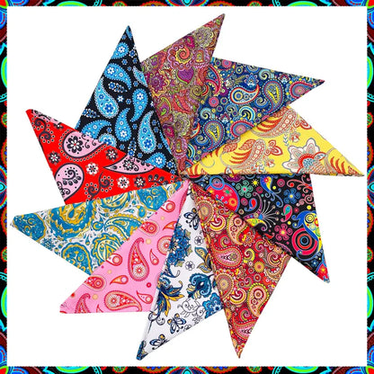 JpGdn 10pcs Pack Large Dog Bandanas Paisley Pattern Triangle Scarf for Medium Dogs Cats Rabbits Soft Bibs Washable Pet