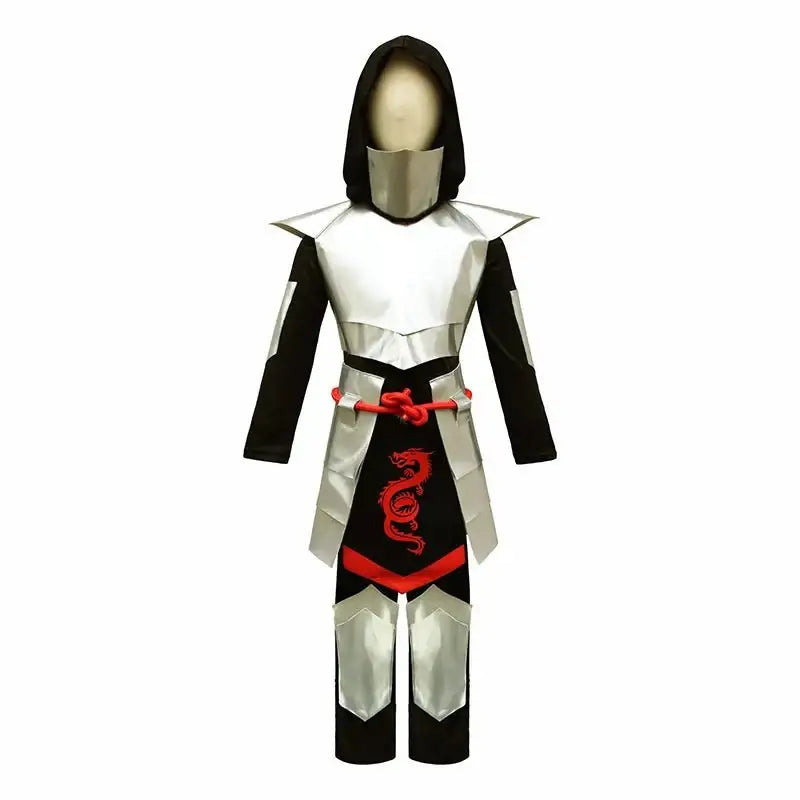 Child Dragon Cosplay Silver Ninja Costume