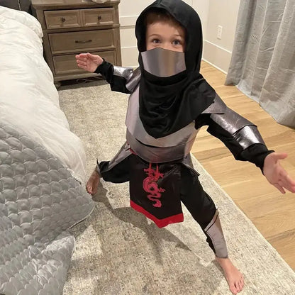 Child Dragon Cosplay Silver Ninja Costume