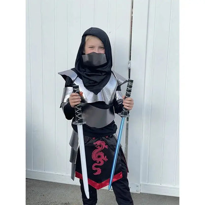 Child Dragon Cosplay Silver Ninja Costume