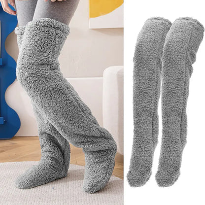 Soft Fluffy Sock Slipper Plush Cozy Socks Fuzzy Winter for Women - Deep Grey