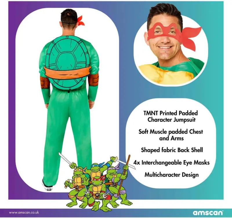 Ninja Turtle Men's Costume | Ninja Men's Costume | HAPPY STAFF SHOP