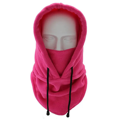 Thermal Balaclava Face Mask Outdoor Sports Hood Hat for Women Men - Hot Pink