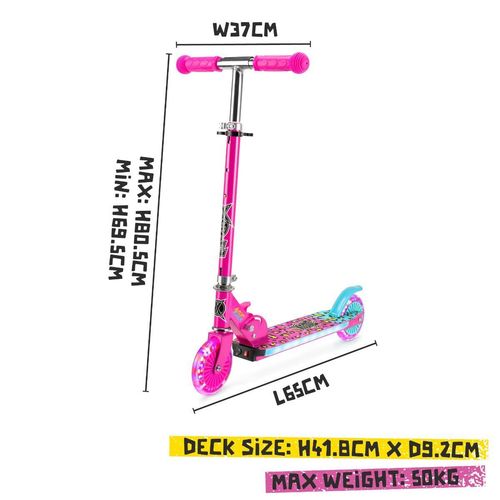 XOOTZ WILD RIDER LED SCOOTER - PINK