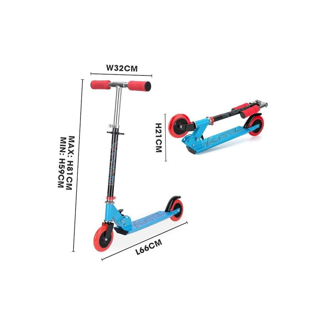 Xootz Kids' Folding Kick Scooter with Adjustable Handlebars - Blue