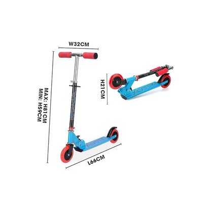 Xootz Kids' Folding Kick Scooter with Adjustable Handlebars - Blue